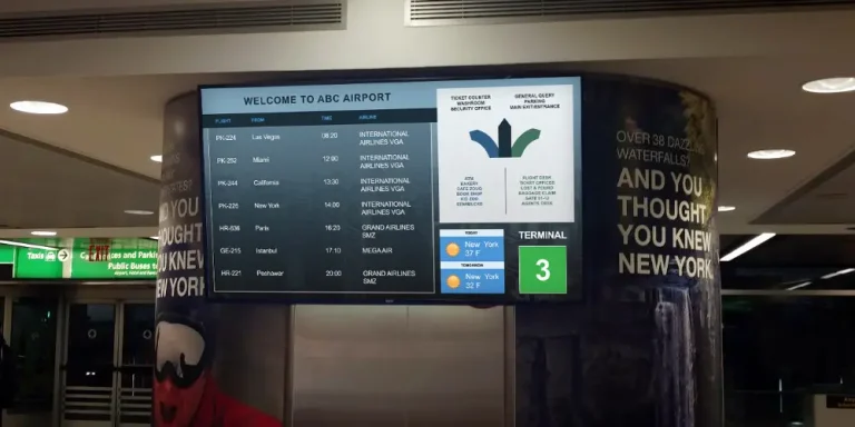 Airport digital signage in Practical Airport Settings