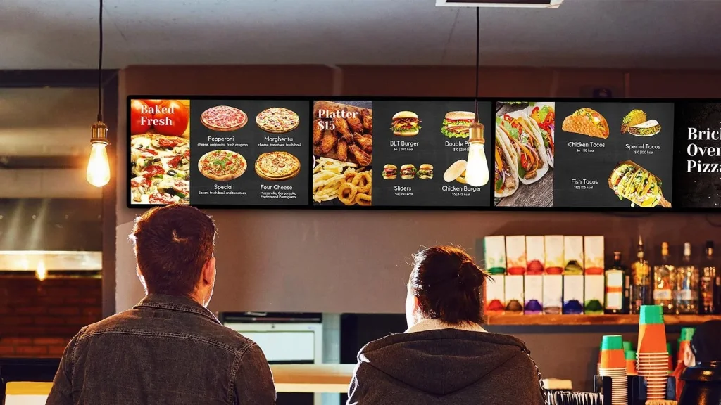 digital signage menu