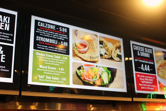 digital signage menu