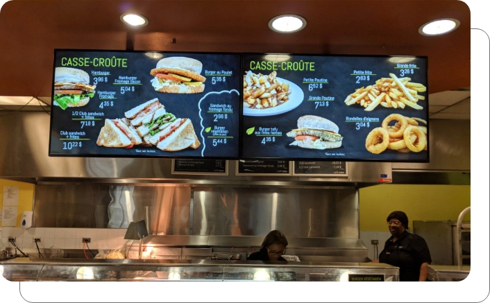 digital signage menu