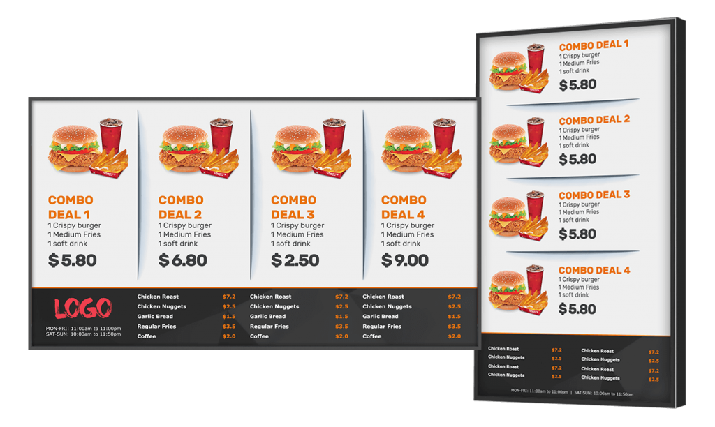 digital signage menu